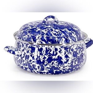 Golden Rabbit Enamel Wear Cobalt Swirl Dutch Oven New 2.5 qt